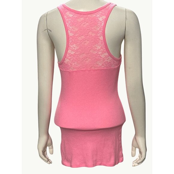 CCC Pink Lace Racerback Tank Top Size Small - Picture 3 of 6